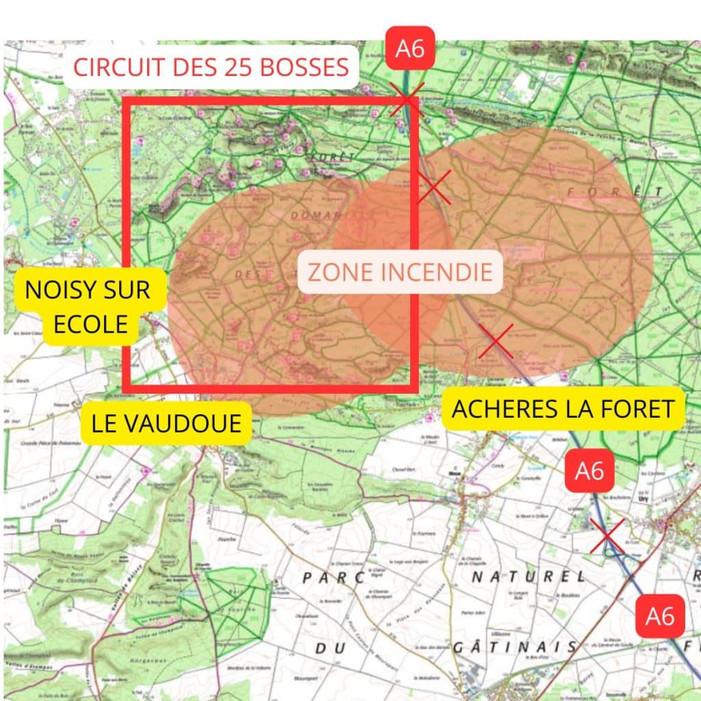 carte incendie circuit des 25 bosses